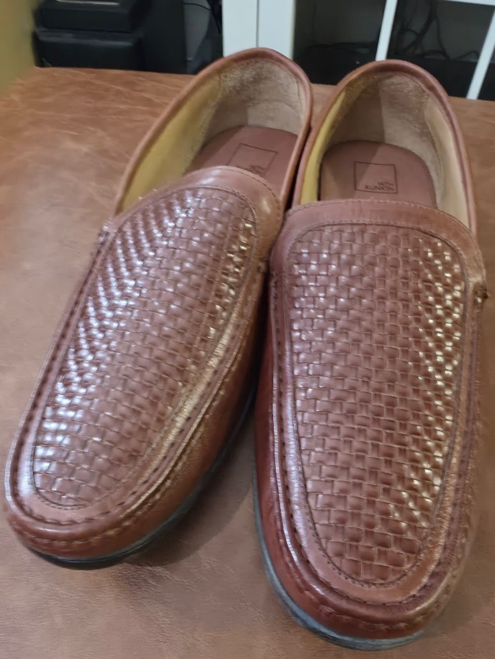 14th & Union Men’s Size 14M Brown Woven Leather Loafers